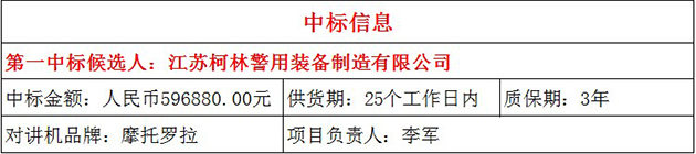 江苏柯林中标信息